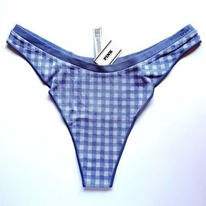 💙🤍🌀NWT/ PINK Victoria's Secret Blue Checkered Panties